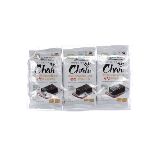 찬 올리브 오일 김 Chan Olive Oil Seasoned Laver | 4g x 3s