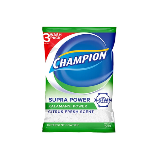 챔피온 Champion Supra Power Citrus Fresh Detergent Powder | 105g x 6s