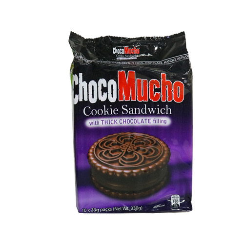 필리핀 초코 무초 샌드위치 Choco Mucho Cookie Sandwich Double Chocolate 33gx10