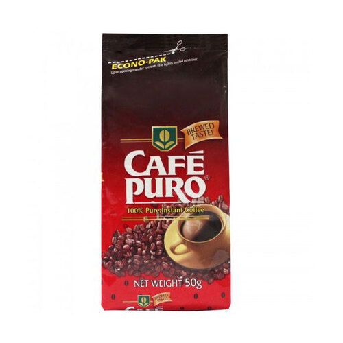 필리핀 인스턴트 커피 Cafe Puro Instant Coffee 50 Grams Econopack Pouch