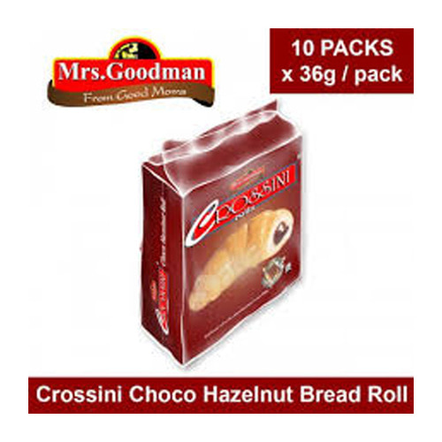 미세스 굿맨 Mrs. Goodman Crossini Rolls Choco Hazelnut 36g x 10S