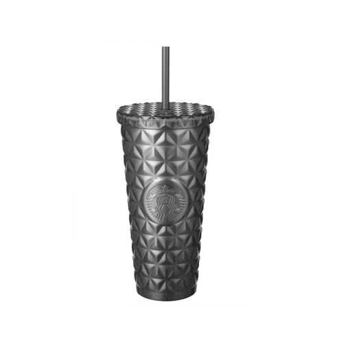 스타벅스 Starbucks Stainless Steel Silver Grey Diamond Cold Cup 20oz