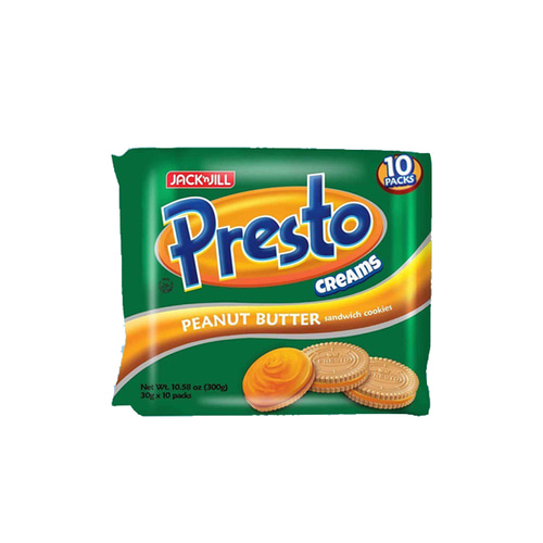 Presto Biscuits Peanut Butter Cream 30g x 10