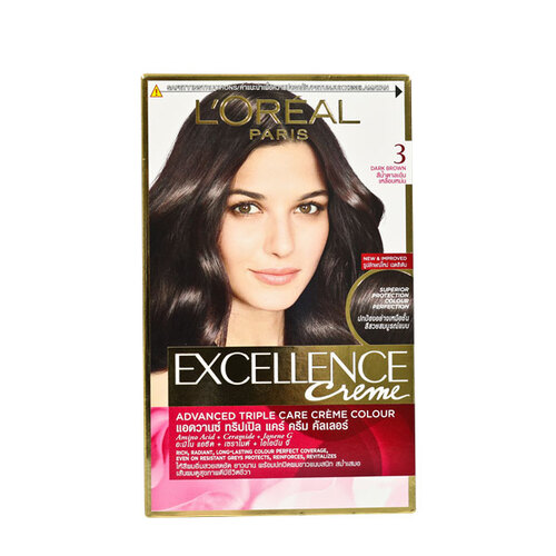 LOREAL HAIR COLORANT EXCELLENCE CRIME NATURAL DARK BROWN #3 120ML