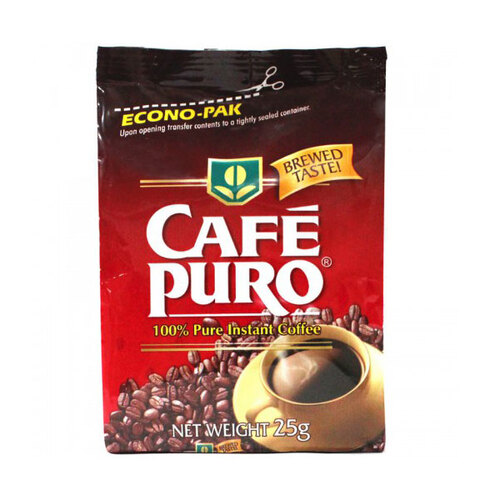필리핀 인스턴트 커피 Cafe Puro Instant Coffee 25 Grams Econopack Pouch