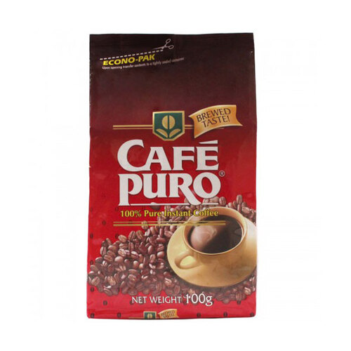 필리핀 인스턴트 커피 Cafe Puro Instant Coffee 100 Grams Econopack Pouch