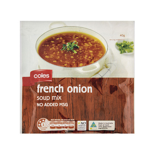 Coles soup packet frlnch onion 40g