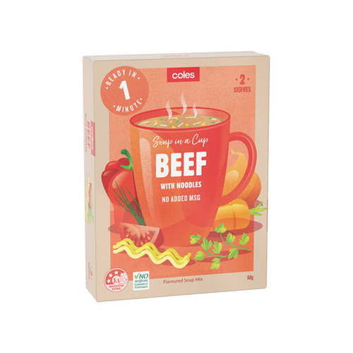 Coles beef noodle soup 60g