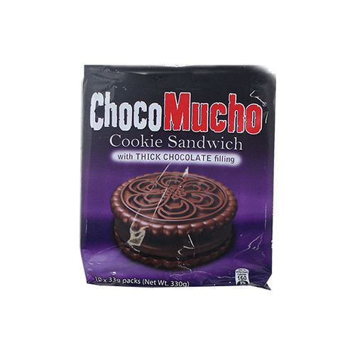 필리핀 초코무쵸 쿠키 Choco Mucho Cookie Sandwich Double Choco 33grx10