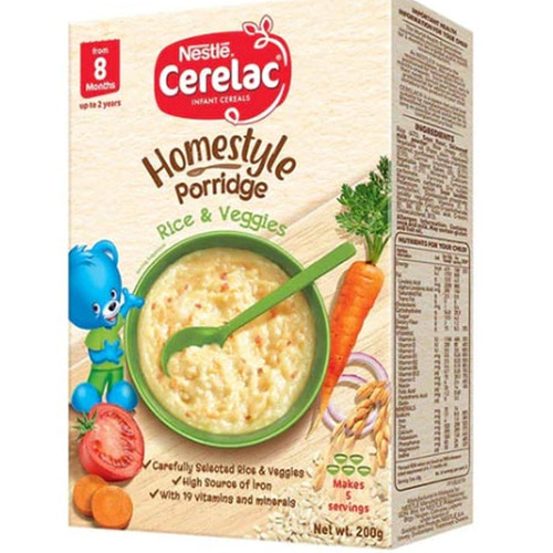 네슬레 Nestle Cerelac Homestule meals Rice&veggies 200g