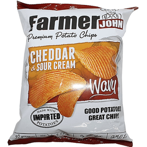 leslies farmer john cheddar sour cream 90g