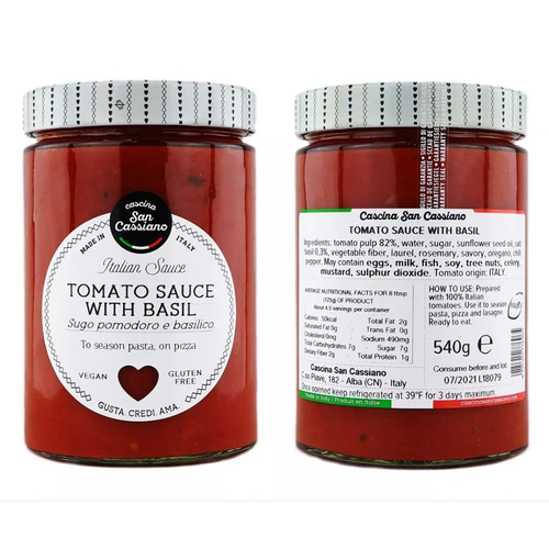 Cascina tomato sauce with basil 19z