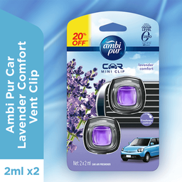 Ambi Pur Car Mini Clip Lavender Comfort | 2ml x 2s