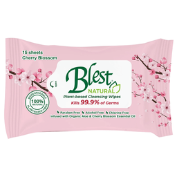 Blest Natural Cleansing Wipes Cherry Blossom | 15s