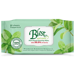 Blest Natural Cleansing Wipes Peppermint | 80s