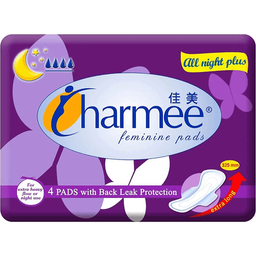 Charmee Sanitary Pads All Night Plus with Wings | 4s