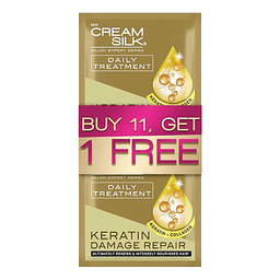 Cream Silk Daily Treatment Keratin Damage Repair | 18ml x 12s