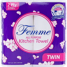 Femme All Purpose Kitchen Towel Twin | 2 ply 75 pulls