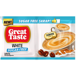 Great Taste Coffee White Sugarfree Twinpack | 23g 5s