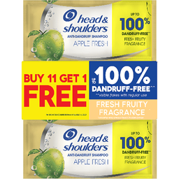Head & Shoulders Apple Fresh Shampoo | 12ml x Buy 11 Get 1 FREE