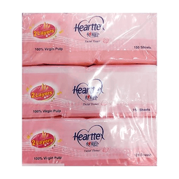 Hearttex Unscented Facial Tissue | 150 pulls x 3s