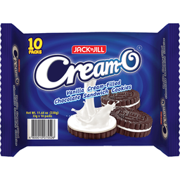 Jack 'n Jill Cream-O Vanilla Cream-Filled Chocolate Sandwich Cookies | 30g x 10s
