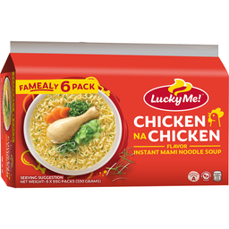 Lucky Me! Instant Noodle Soup Chicken na Chicken Multipack | 55g x 6s