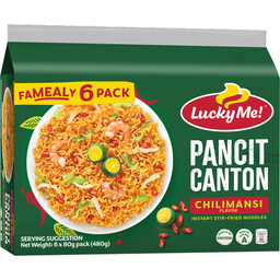 Lucky Me! Pancit Canton Instant Noodles Chilimansi Multipack | 80g x 6s
