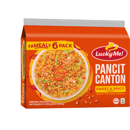 Lucky Me! Pancit Canton Instant Noodles Sweet and Spicy Multipack | 80g x 6s