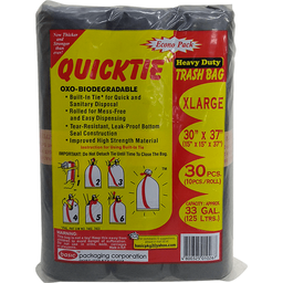 Quicktie Heavy Duty Trash Bag Econo Pack XLarge Black | 30s