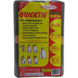 Quicktie Heavy Duty Trash Bag Econo Pack XXLarge Black | 30s