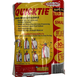 Quicktie Trash Bag Small Black | 30s