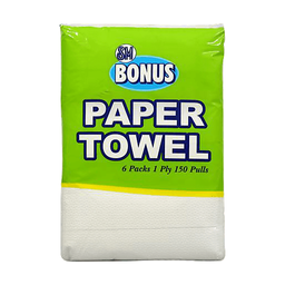 SM Bonus Interfolded Paper Towel 1 ply 150 pulls | 6s