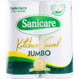 Sanicare Kitchen Towel Jumbo Twin Pack 2 ply 70 pulls | 2s