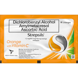 Strepsils Orange with Vitamin C | 8pcs