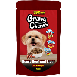Topbreed Gravy Chunks Roast Beef & Liver | 130g