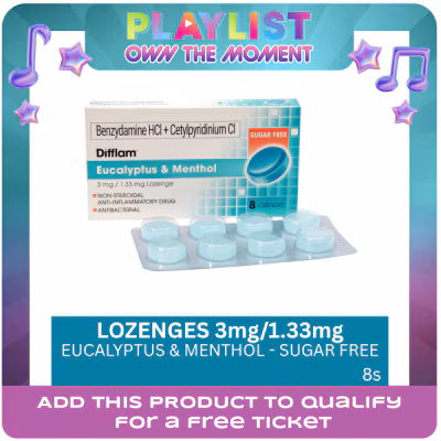 DIFFLAM Eucalyptus And Menthol Lozenge 8s