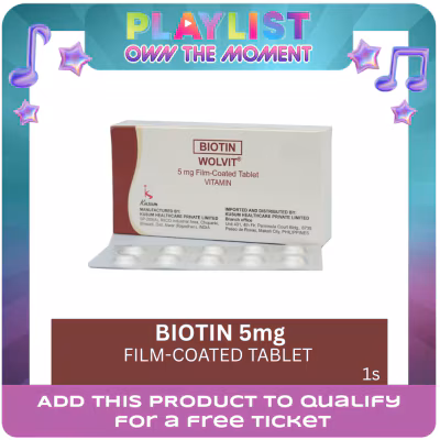 WOLVIT Biotin 5mg 1 Film-Coated Tablet