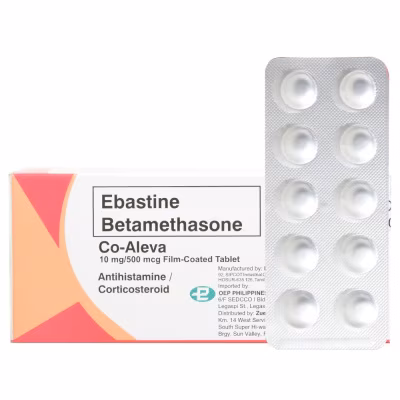 CO ALEVA Ebastine and betamethasone 10mg/500mcg 1 Tablet [PRESCRIPTION REQUIRED]