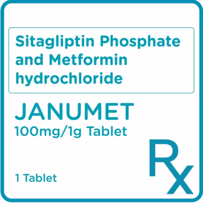 JANUMET Janumet Sitagliptin Phospate and 100mg+ Metfromin 1g Tablet [Prescription Required]