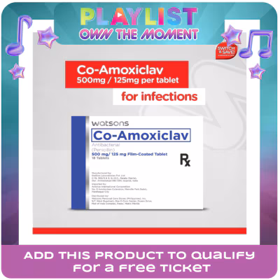 WATSONS GENERICS WATSONS GENERICS Co-Amoxiclav Tablet 625mg 1 Tablet (Expiry: May 2026) [PRESCRIPTION REQUIRED]
